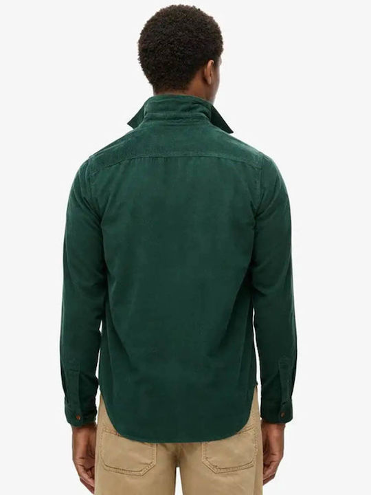 Ovin Trailsman Long Sleeve Corduroy Shirt in Regular Fit Pine Green