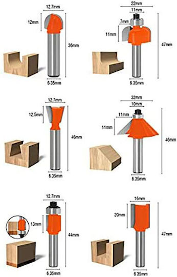 SKS Tools Σετ Φρέζες 8mm 12τμχ
