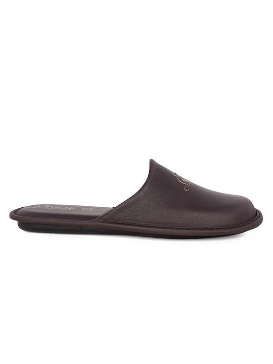 Castor Anatomic Men's Leather Slippers Brown