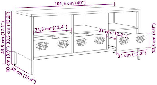 TV-Ständer Metall Anthrazit M101.5xP39xH43.5cm