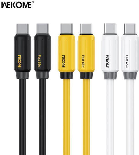 WK Wdc-28 USB 2.0 Cable USB-C Male - USB-C 65W PD Yellow 1m