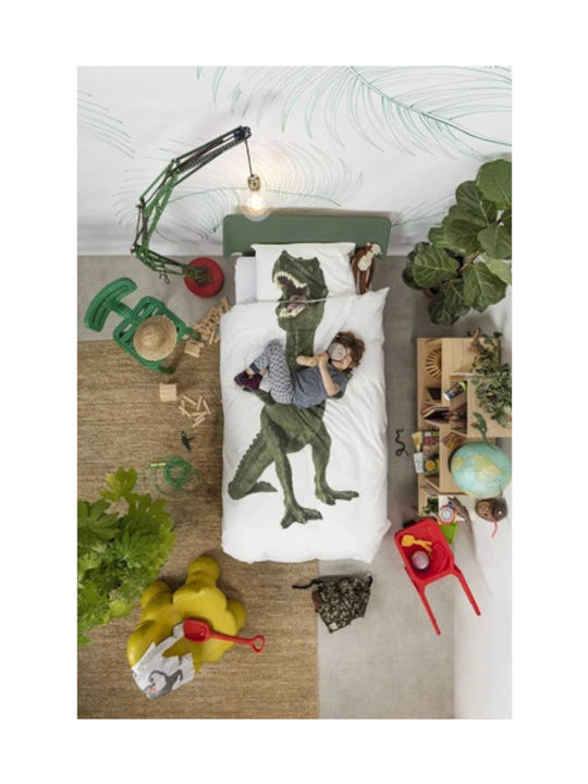 Snurk Set Kids Duvet Cover Single with Pillowcase White 160x220cm