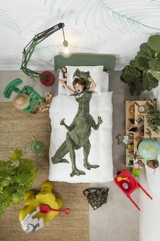 Snurk Set Kids Duvet Cover Single with Pillowcase White 160x220cm