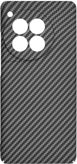 Techsuit Carbon Umschlag Rückseite Schwarz (OnePlus 12R)