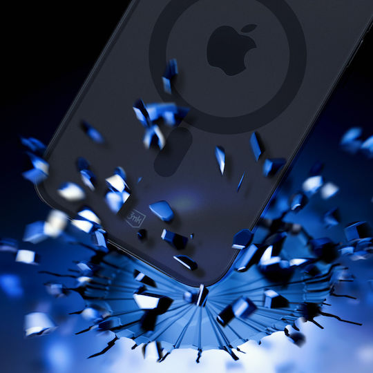3MK Magcase Back Cover Silicone / Plastic / Tempered Glass 2mm Black (iPhone 15)
