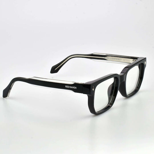 Red Raven Männer Acetat Brillengestell Schwarz