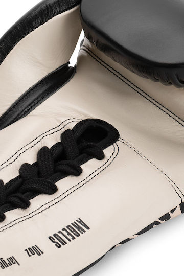 Tapout Boxhandschuhe Leder für Kampf Schwarz