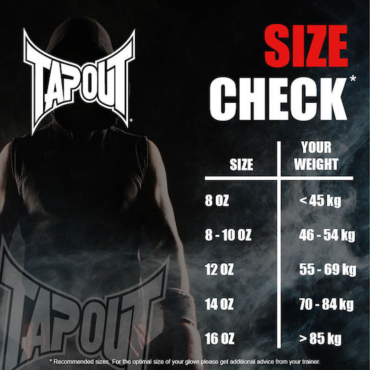 Tapout Boxhandschuhe Leder für Kampf Schwarz