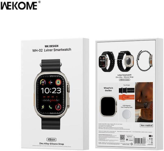 WK WH-02 Titanium 49mm Smartwatch με Παλμογράφο (Χρυσό)