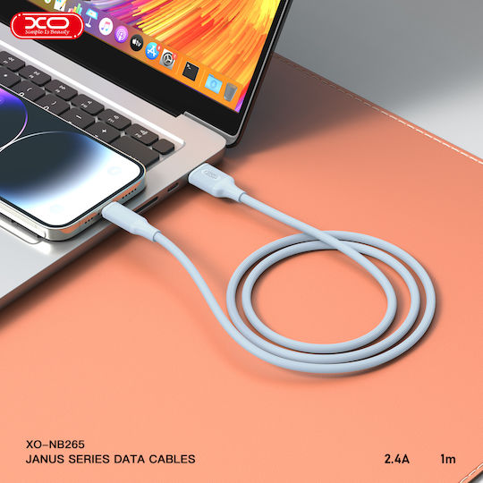 XO NB265 USB 2.0 Cable USB-C male - USB-A Μπλε 1m 16.005.0328