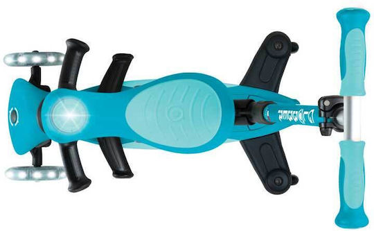 Globber Kinderroller Klappbar 3-Rad mit Sitz Aqua