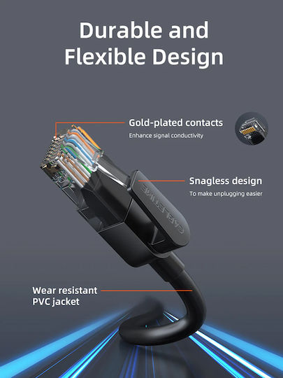 Cabletime Cat.6 (Gigabit) Καλώδιο Δικτύου Ethernet 1m Μαύρο