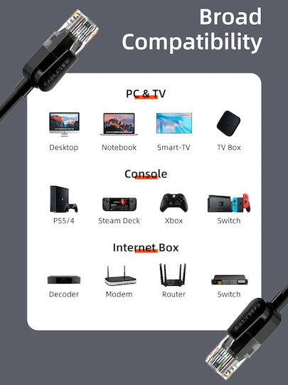 Cabletime Cat.6 Gigabit Ethernet Network Cable 5m Black
