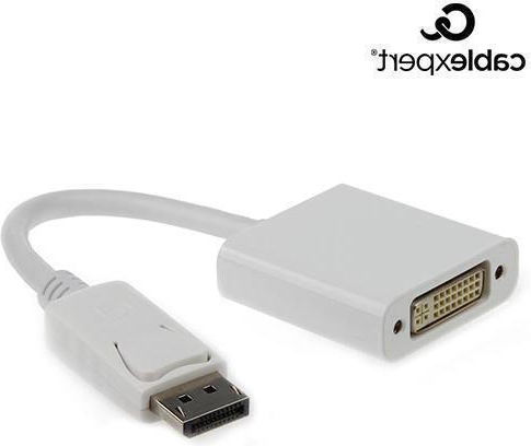 Cablexpert Конвертор DisplayPort мъжки към DVI-I женски Бял 1бр A-DPM-DVIF-002-W
