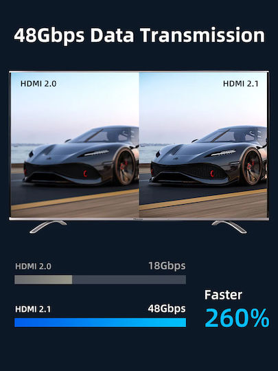 Cabletime HDMI 2.1 Ultra High Speed 48Gbps 4K 120Hz HDR VRR Kabel HDMI-Stecker - HDMI-Stecker 3m Schwarz