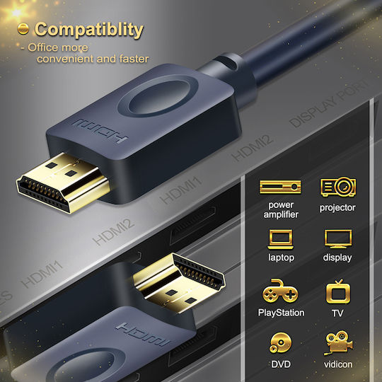 Cabletime HDMI 2.0 Premium High Speed 4K 60Hz HDR Kabel HDMI-Stecker - HDMI-Stecker 2m Blauer