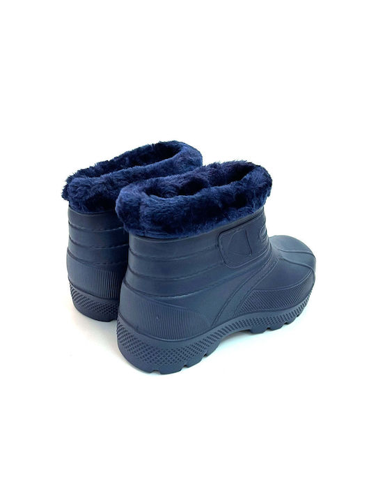 Ustyle Work Wellies Ankle with Fur Blue