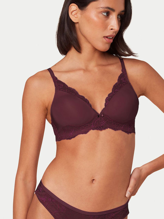 Amourette Charm Bra with Light Padding without Underwire Deep Burgundy
