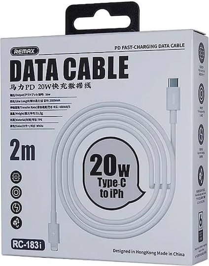 Remax USB-C to Lightning Cable 20W Λευκό 2m (047513)