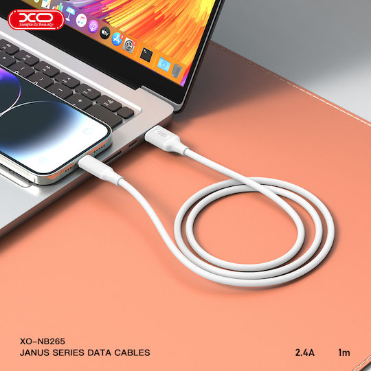 XO Regular USB-A la Cablu Lightning 12W Alb 1m (16.005.0318)