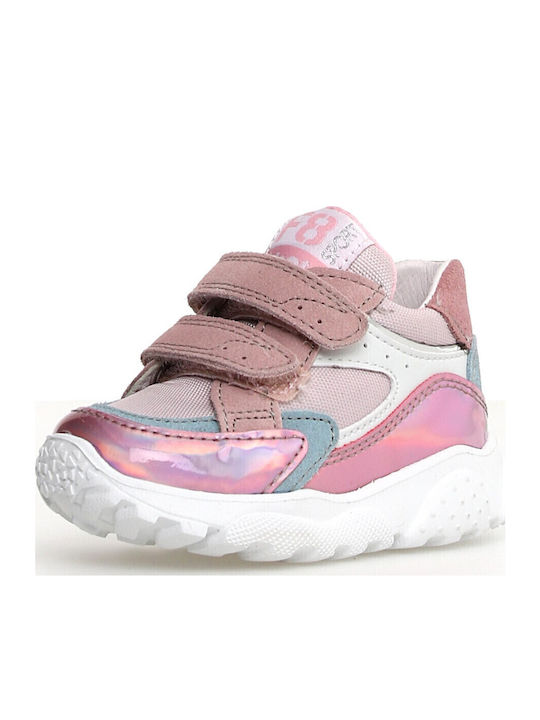 Παιδικά Sneakers Ανατομικά με Σκρατς Ροζ