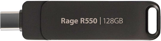 Patriot Rage R550 128GB USB 3.2 Stick with connection USB-C & USB-A Black