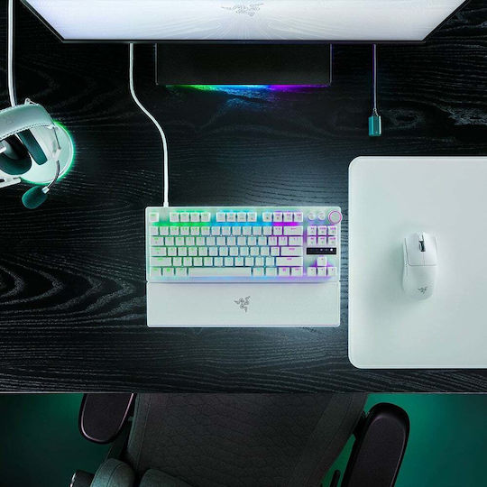 Razer Huntsman V3 Pro Tenkeyless Optical Gaming Keyboard Tenkeyless with Razer Analog Optical Gen-2 switches and RGB lighting (English US) White