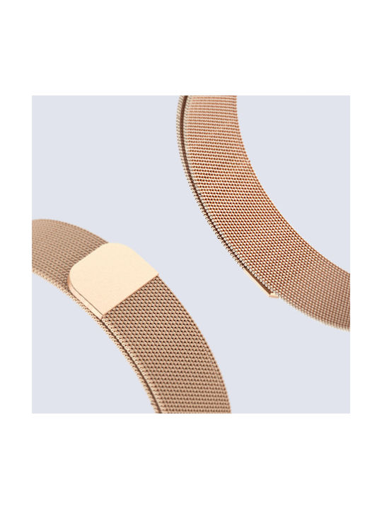 Google Pixel Watch Stainless Steel Mesh Strap Magnetic Rose Gold