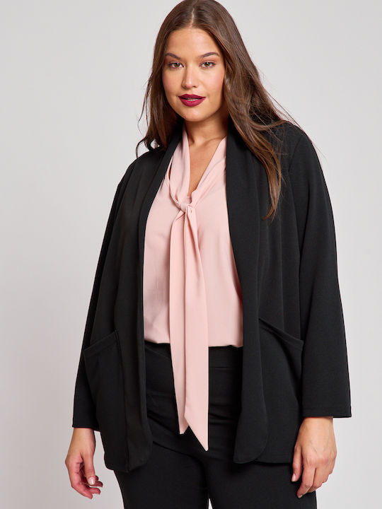 Jucita Long Women's Crepe Blazer Black