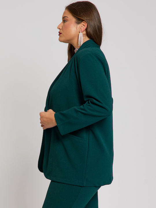 Jucita Long Women's Crepe Blazer Green