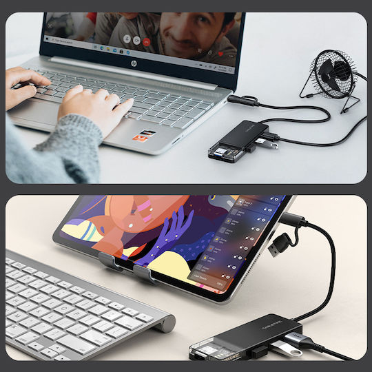 Cabletime USB-Hub Mit 4 Anschlüssen USB 3.2 Mit USB-A / USB-C