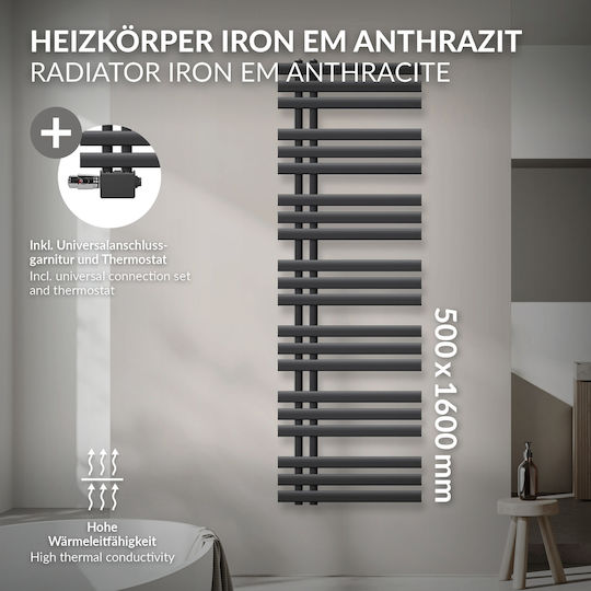 LuxeBath Șină pentru prosoape de Baie 1600x500 Gri