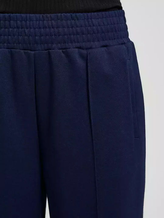 Make your image Women's Fabric Trousers with Elastic Navy Blue