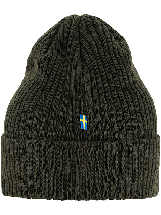 Beanie Unisex Beanie with Rib Knit in Green color
