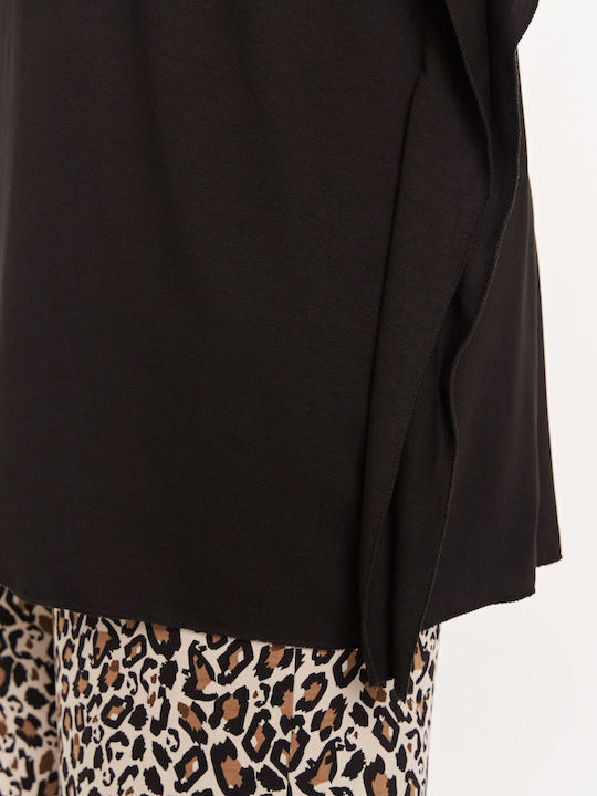 Women's High Waist Pantaloons with Rubber Band Leopard Beige
