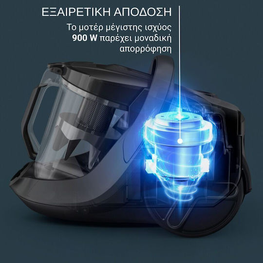 Rowenta Green Force Max Classic Ηλεκτρική Σκούπα 900W με Κάδο 2.5lt Πράσινη