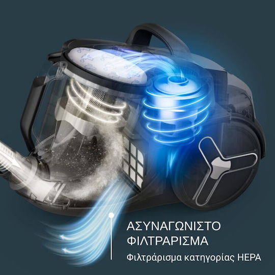 Rowenta Green Force Max Classic Ηλεκτρική Σκούπα 900W με Κάδο 2.5lt Πράσινη