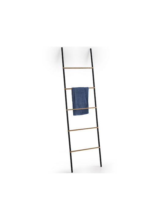 Gedy Single Wall-Mounted Bathroom Ladder Black