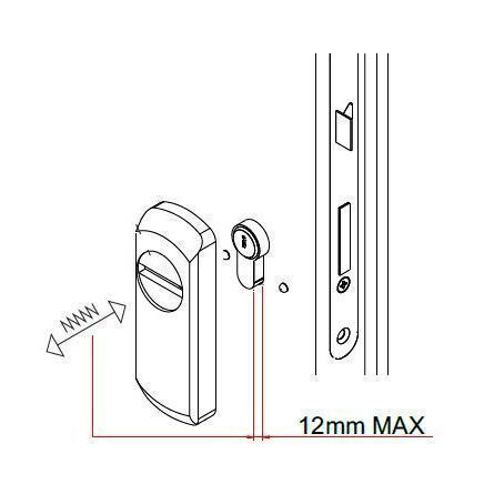 Disec Defender Lock Aluminium doors Black