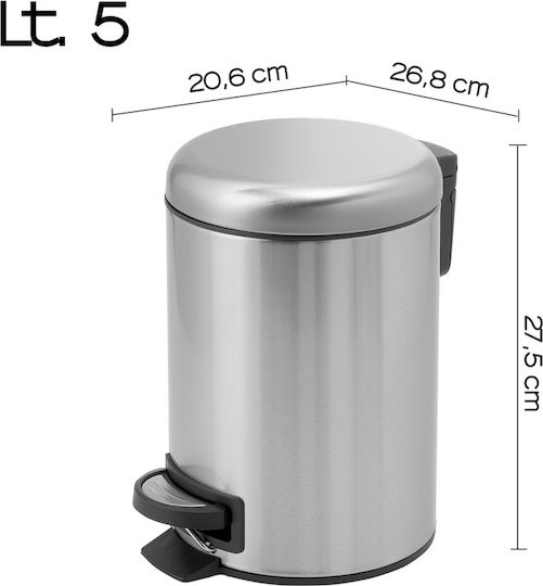 Gedy Potty Metallic Bathroom Basket 5lt