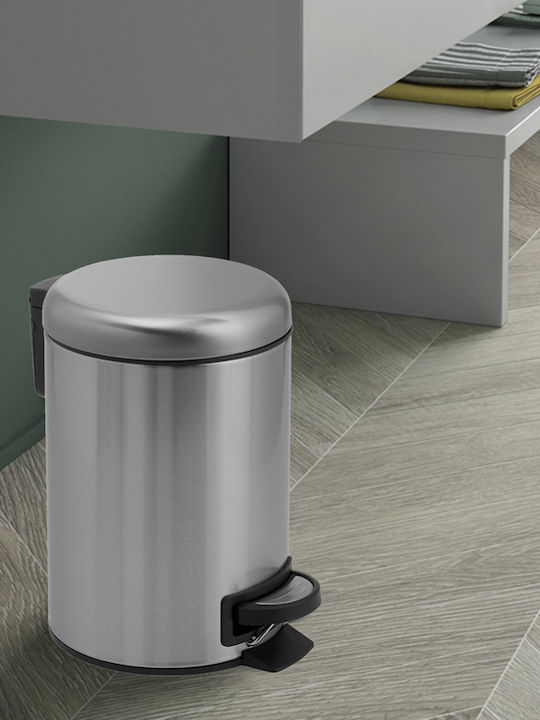 Gedy Potty Μεταλλικό Καλαθάκι Μπάνιου 3lt Ασημί