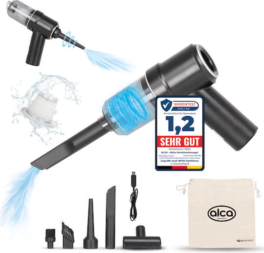 Alca 221300 Car Handheld Vacuum Dry Vacuuming with Power 50W Rechargeable 7.4V