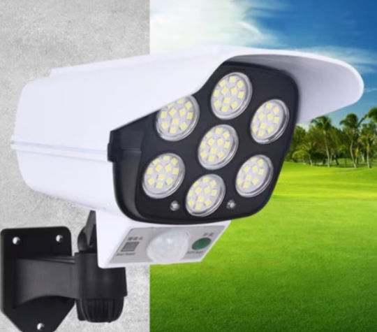 Set 4 Solar Lamps Fake Surveillance Camera 77 Led