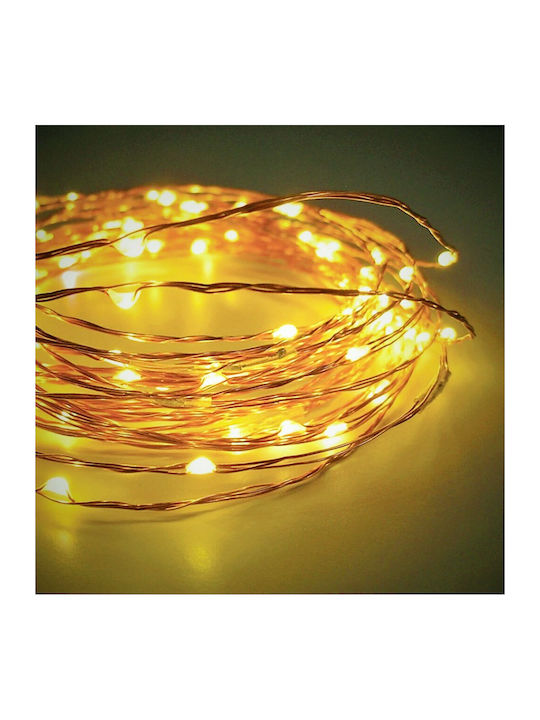 Luminite LED 10m. Alb cald Solare tip Șir 1buc Luminite LED 10m. Alb cald Solare tip Șir 1buc