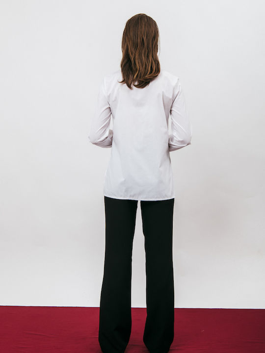 Women's Fabric Trousers Flared Black