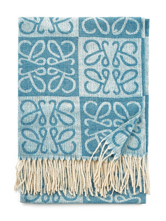 Verde Women's Wool Scarf Blue