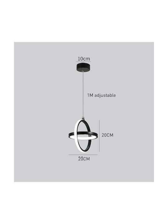 Home Lighting Висящо Таванно Осветително Тяло Черно LED с Регулируемо Бяло Светлина 20x77см