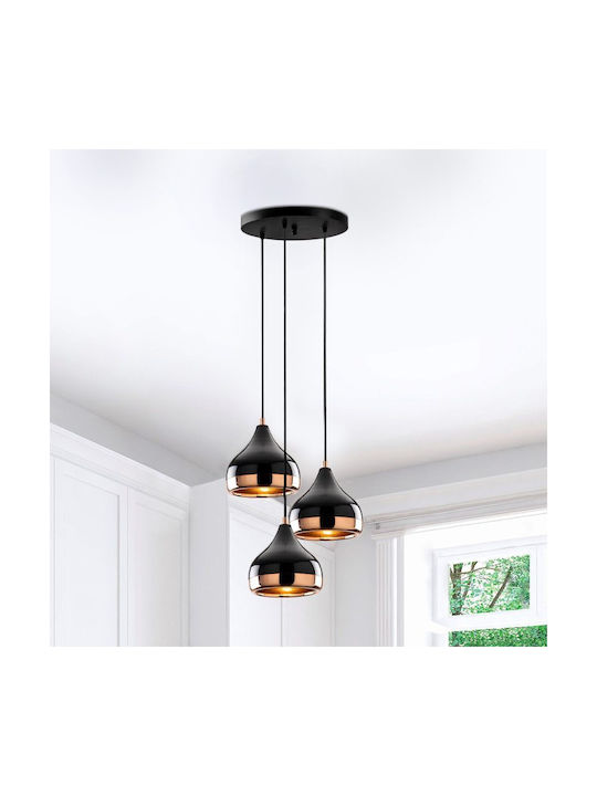 Megapap Pendant Light Black with Socket E27 37x111cm