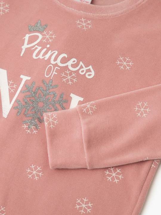 Minerva Kids' Pajamas Winter Cotton Pink Snow Flakes