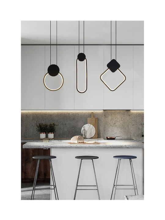 Home Lighting Ello Κρεμαστό Φωτιστικό Μαύρο LED με Ρυθμιζόμενο Λευκό Φως 20x5x100εκ.